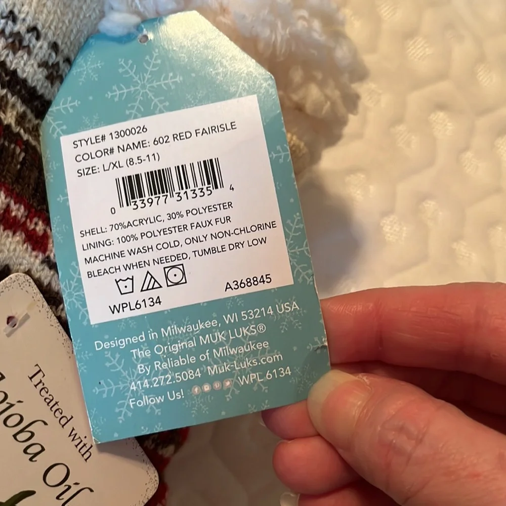 Muk Luks Slipper Socks L/XL